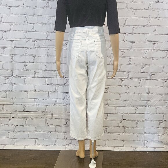 CLEO - White cotton blend ankle length jeans - Picture 8 of 10